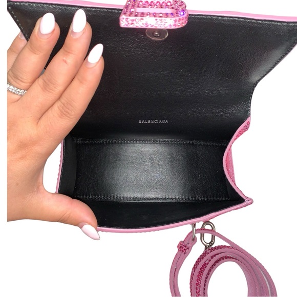Balenciaga Hourglass XS Hangbag With Rhinestones - Picture 14 of 16